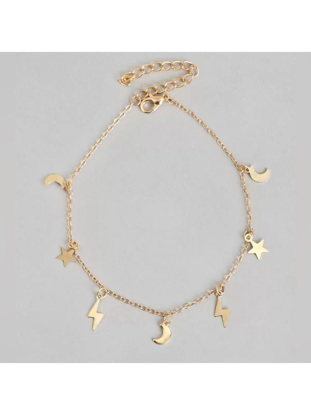 New set of 6 Gold Plated Anklets Moon Stars - Picture 10 of 16